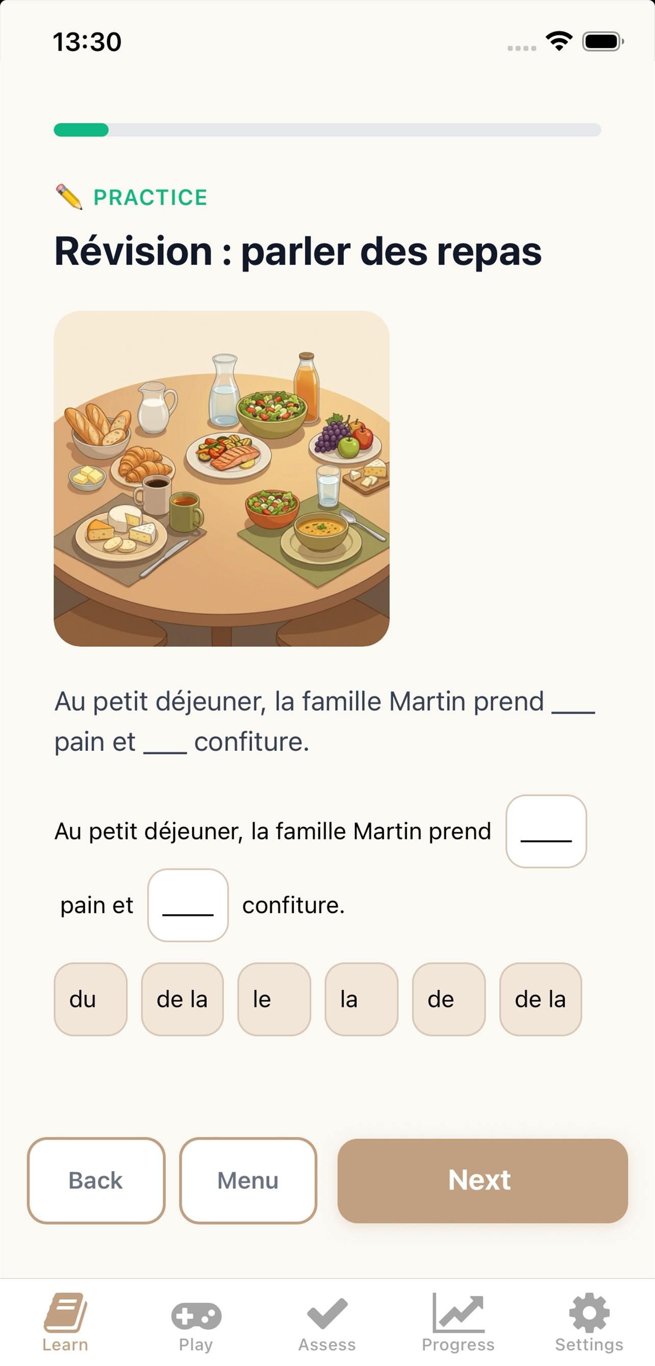 Flamingua app — French café conversation lesson