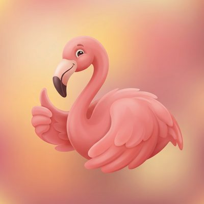 Flamingua mascot encouraging you — why you can't speak French yet