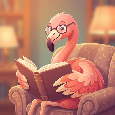 Flamingua mascot studying — Goethe A1 exam guide