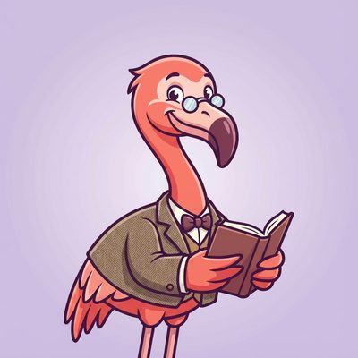 Flamingua mascot teaching — German articles der, die, das guide